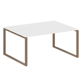 Metal System Перег. стол (1 столешница) на О-образном м/к БО.ПРГ-1.4 Белый/Мокко металл 1600*1235*750 - Фото предпросмотра