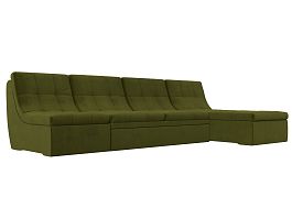 Угловой модульный диван Холидей (полностью микровельвет зеленый) - Фото предпросмотра