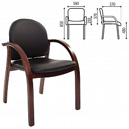Кресло для приемных и переговорных CH-659, экокожа, черное матовое, 6066646 - Фото предпросмотра