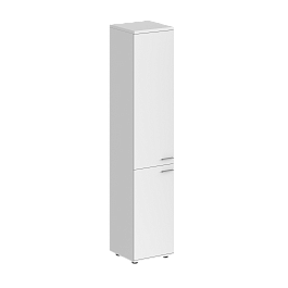 Шкаф высокий Sigma 400х400х1955, з.ст HDF, левый / корпус: белый; фасады: белый - Фото предпросмотра