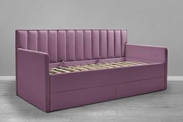 Кровать «Порше» с 2-мя боковинами и доп. спальным местом, розовая - Фото предпросмотра