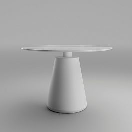Стол круглый Ikon 100, керамика матовая, белая - Фото предпросмотра