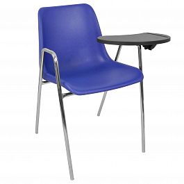 Стул Vicenza (4 ножки с подлокотниками + столик TLT), Каркас хром, темно-синий - Фото предпросмотра