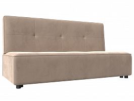 Прямой диван Зиммер (полностью велюр бежевый) - Фото предпросмотра