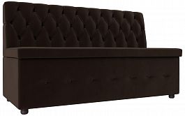 Кухонный прямой диван Вента (полностью микровельвет коричневый) - Фото предпросмотра