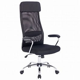 Кресло офисное BRABIX "Flight EX-540", хром, ткань TW, сетка, черное, 532515 - Фото предпросмотра