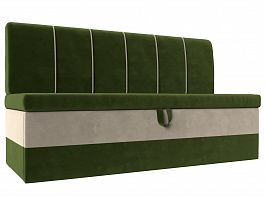 Кухонный диван Энигма (основа микровельвет зеленый, компаньон микровельвет бежевый) - Фото предпросмотра