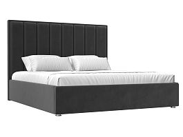Интерьерная кровать Афродита 160 (полностью велюр серый) - Фото предпросмотра