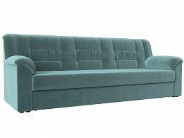 Прямой диван Карелия (полностью велюр бирюзовый) - Фото предпросмотра