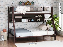 Двухъярусная кровать "Гранада-1П 140" коричневый - Фото предпросмотра