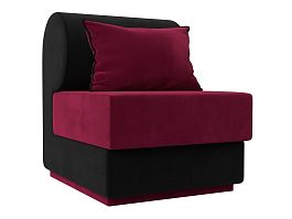 Кресло Кипр (основа микровельвет бордовый, компаньон микровельвет черный, подушка микровельвет бордовый, кант черный) - Фото предпросмотра