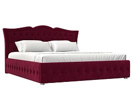Интерьерная кровать Герда 200 (полностью микровельвет бордовый) - Фото предпросмотра