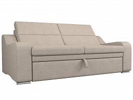 Прямой диван Медиус (полностью рогожка бежевая) - Фото предпросмотра