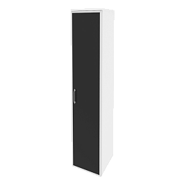 Onix Шкаф высокий узкий правый O.SU-1.10 R (R) black Белый бриллиант/Стекло black 400*420*1977 - Фото предпросмотра