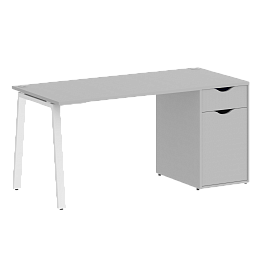 Home Office Стол письменный VR.SP-3-158.1.A Серый/Белый металл 1580*720*750 - Фото предпросмотра
