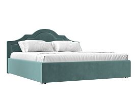 Интерьерная кровать Афина 180 (полностью велюр бирюзовый) - Фото предпросмотра