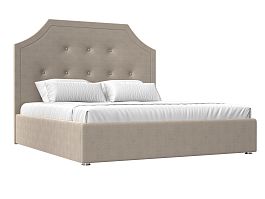 Интерьерная кровать Кантри 160 (полностью рогожка бежевая) - Фото предпросмотра