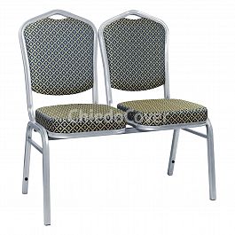 Секция стульев Хит - серебро, ромб синий - Фото предпросмотра