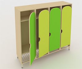 Шкаф для детской одежды на ножках ШГС4 зеленый - Фото предпросмотра