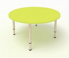 Детский стол круглый желтый - Фото предпросмотра