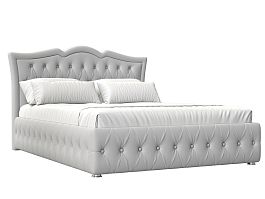 Интерьерная кровать Герда 160 (полностью экокожа белая) - Фото предпросмотра