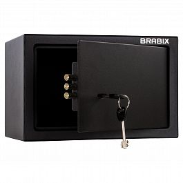 Сейф мебельный BRABIX "SF-200KL", 200х310х200 мм, ключевой замок, черный, 291144, S103BR211114 - Фото предпросмотра