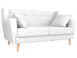 Прямой диван Брайтон 2 (полностью экокожа белая) - Фото предпросмотра