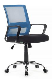 Кресло Mint RCH 1029MB Чёрная ткань/Синая сетка - Фото предпросмотра