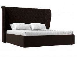 Интерьерная кровать Далия 180 (полностью микровельвет коричневый) - Фото предпросмотра