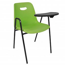 Стул Venezia (4 высокие ножки с подлокотниками + столик TLT), каркас черный, зеленый - Фото предпросмотра