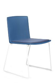 Кресло Simple X-19 Белый карскас/Тёмно-синяя ткань (LFYF-18) - Фото предпросмотра