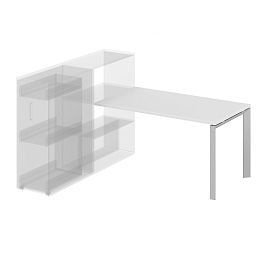 Стол приставной на металлокаркасе "Компьютерные столы"  ПК-ТНП-СТП134Х80-В2-972 серый - Фото предпросмотра