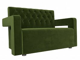 Прямой диван Рамос Люкс 2-х местный (полностью микровельвет зеленый) - Фото предпросмотра