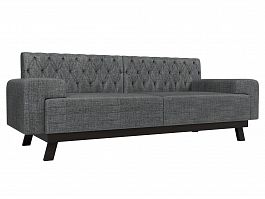 Прямой диван Мюнхен Люкс (полностью рогожка серая) - Фото предпросмотра