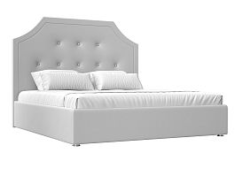 Интерьерная кровать Кантри 160 (полностью экокожа белая) - Фото предпросмотра