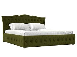 Интерьерная кровать Герда 200 (полностью микровельвет зеленый) - Фото предпросмотра
