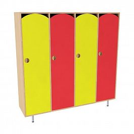 Шкафчик для одежды 4-секционный стандарт (цветной фасад) - Фото предпросмотра