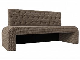 Кухонный прямой диван Кармен Люкс (полностью корфу 03 коричневый) - Фото предпросмотра