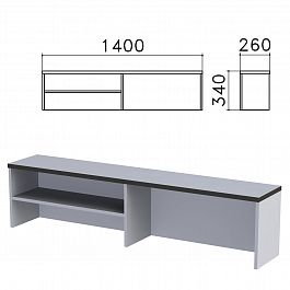 Надстройка для стола письменного "Монолит", 1400х260х340 мм, 1 полка, цвет серый, НМ38.11 - Фото предпросмотра