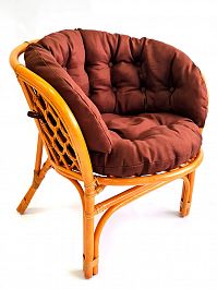 Кресло Багама, подушки коричневые полные твил - Фото предпросмотра