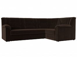Угловой диван Карелия правый (полностью микровельвет коричневый) - Фото предпросмотра