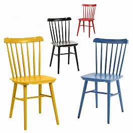 Комплект Такер, 4 стула желтый, черный, красный, синий - Фото предпросмотра