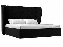 Интерьерная кровать Далия 180 (полностью велюр черный) - Фото предпросмотра