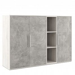 Шкаф средний 3 створки, с нишей B-tone 168,8x45x115,7 сосна бетон светлый - Фото предпросмотра
