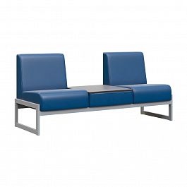 Диван двухместный со столиком универсальный "MODULE" MD.D2-ST2 Серый+синий - Фото предпросмотра