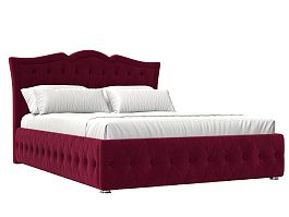 Интерьерная кровать Герда 160 (полностью микровельвет бордовый) - Фото предпросмотра