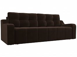 Прямой диван Итон (полностью микровельвет коричневый) - Фото предпросмотра