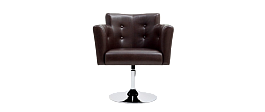 Кресло "Даллас С-10/2" с пуговицами и пиковкой на поворотной хромированной опоре - Фото предпросмотра