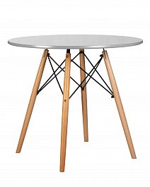 Стол обеденный DOBRIN CHELSEA`80 (ножки светлый бук, столешница светло-серый (GR-01)) - Фото предпросмотра