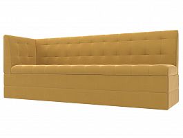 Кухонный диван Бриз с левым углом (полностью микровельвет желтый) - Фото предпросмотра